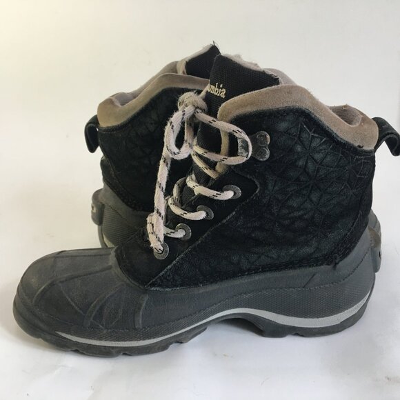 Columbia Womens Falmouth II Winter Hiking Work Size 8 Waterproof Gray Black Boot - Picture 6 of 9